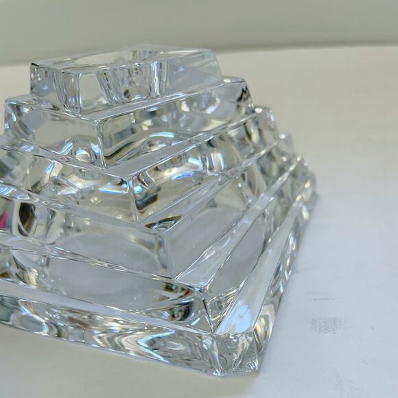 Two Vintage JG Durand Crystal Twisted Pyramid Candle Holders - Picture 8 of 12